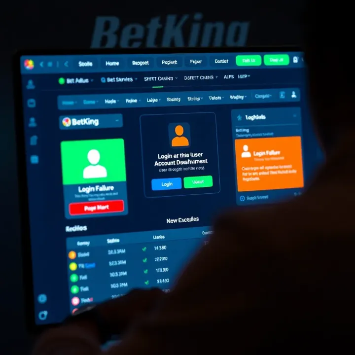 Mobile phone showing the old BetKing platform login screen with secure credentials input