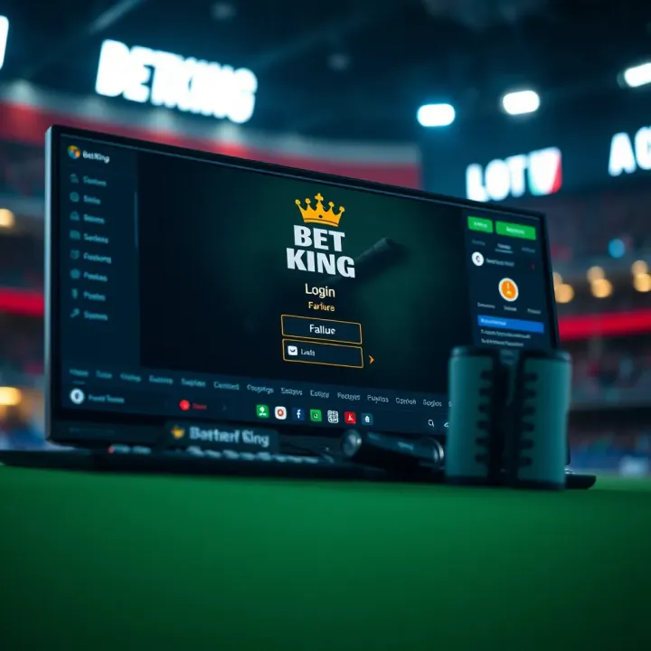 Screenshot of BetKing login page showing username and password fields