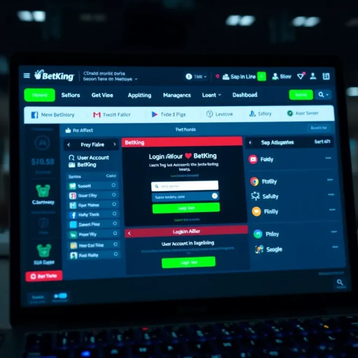User entering credentials on BetKing login screen