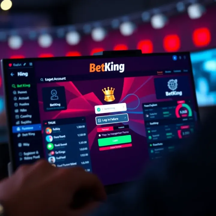 Dashboard view of BetKing platform highlighting navigation menu and betting options