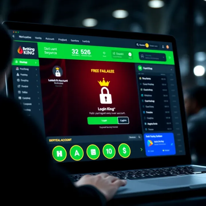Screenshot showing the BetKing account ID highlighted on the user dashboard interface