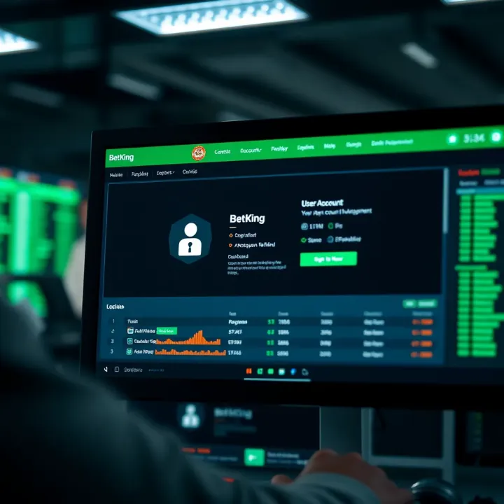 Secure login interface for BetKing account with username and password fields