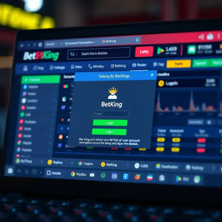 User navigating through BetKing app features on a mobile device with secure login screen visible