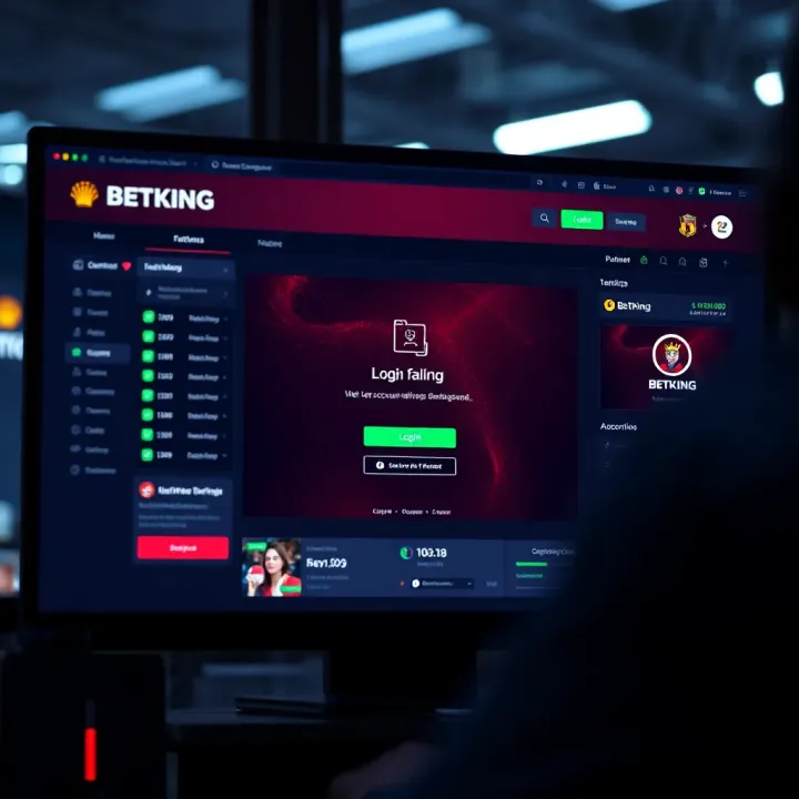 Mobile phone displaying BetKing login screen with Nigerian flag background