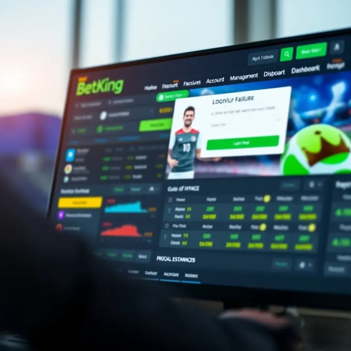 User accessing BetKing South Africa platform on a laptop with login screen displayed