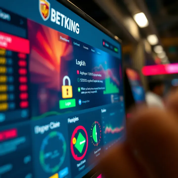 User interface showcasing BetKing app features and account setup options