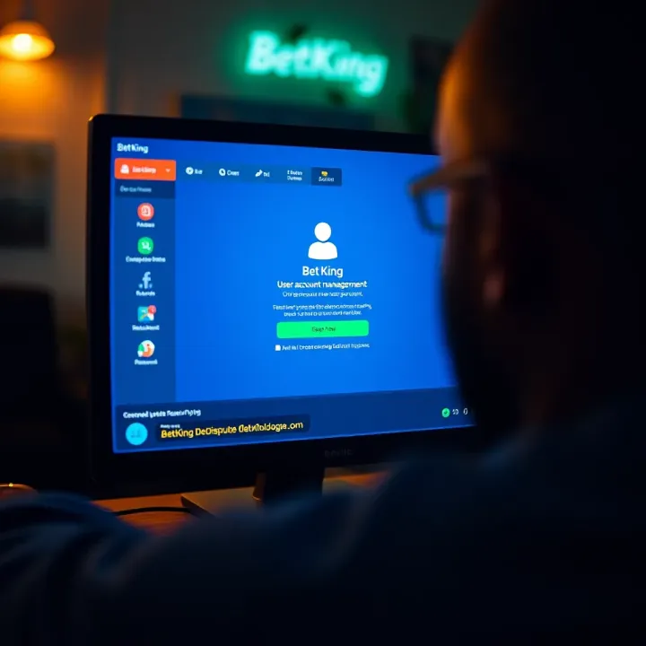 Illustration of a computer screen displaying the BetKing affiliate login portal with input fields for username and password