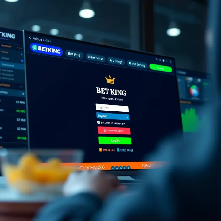 User interface showing quick login screen on BetKing app with secure authentication icons