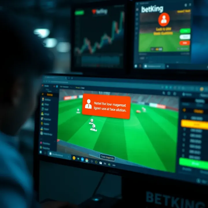 Screenshot of BetKing platform showing live football scores and betting options