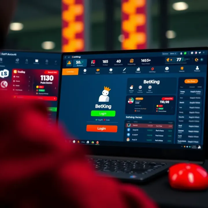 Betting dashboard on BetKing highlighting score updates and betting options for Nigerian users